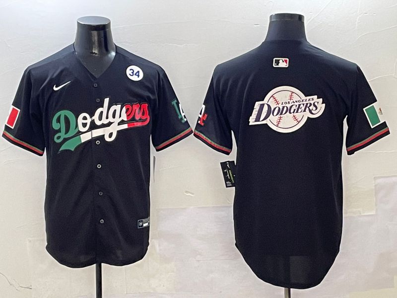 Men Los Angeles Dodgers Blank Black Mexico Second generation Nike 2025 MLB Jersey style 28->los angeles dodgers->MLB Jersey
